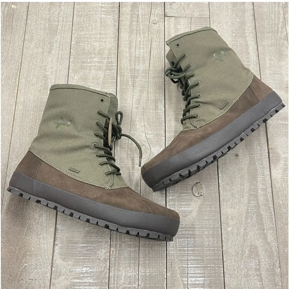 OTZ Conody Leather Lace Up Boots In Beef/Broccoli